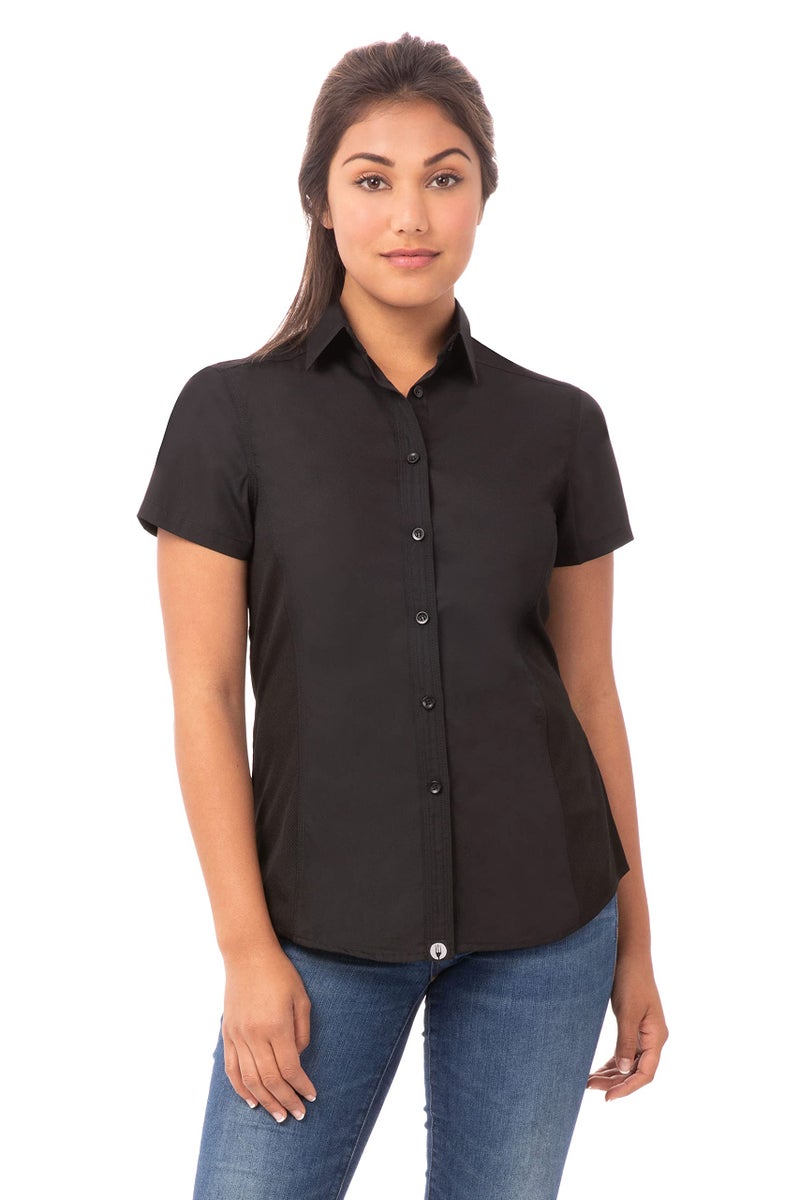 Chef Works Women's Universal Shirt, Black, X-Large - Image 1
